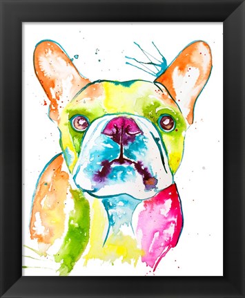 Framed Colorful Frenchie Print