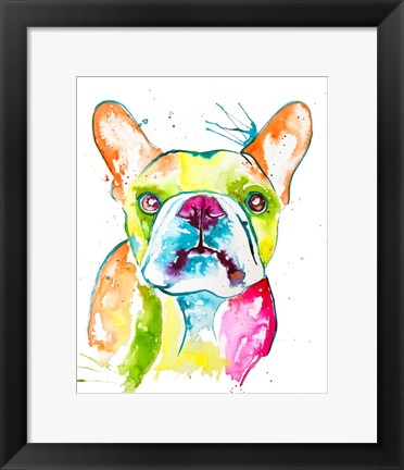 Framed Colorful Frenchie Print