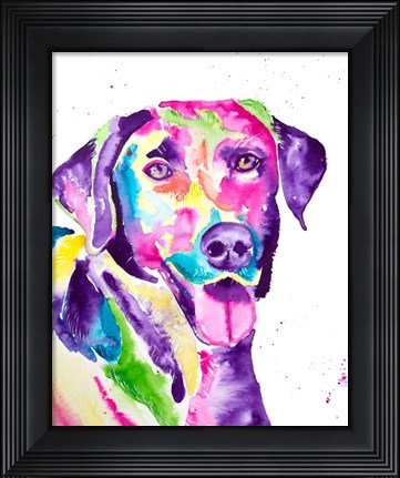 Framed Colorful Black Lab Print