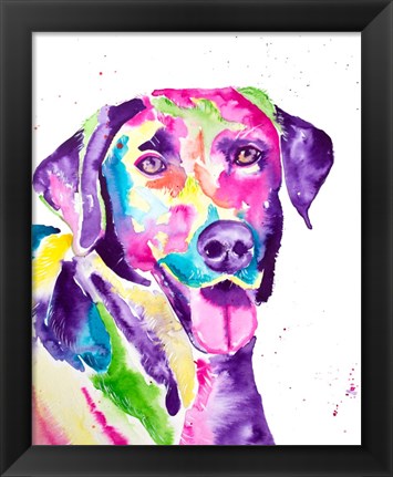 Framed Colorful Black Lab Print