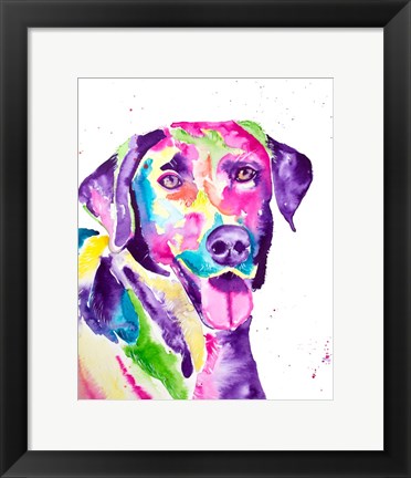 Framed Colorful Black Lab Print