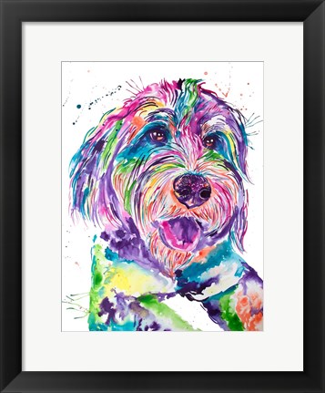 Framed Colorful Bernedoodle Print