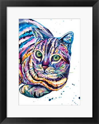 Framed Colorful Tabby Cat Print