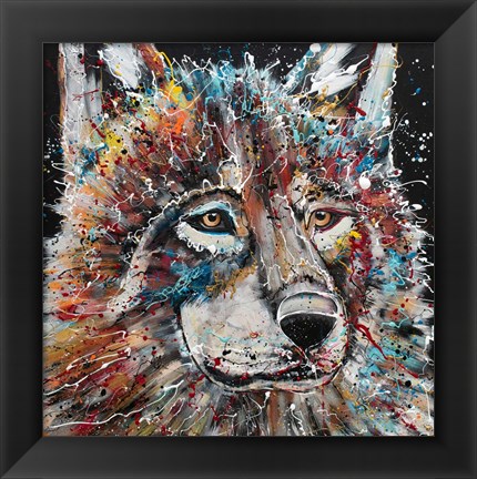 Framed Electric Wolf Print