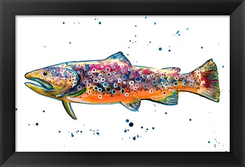 Framed Colorful Trout Print