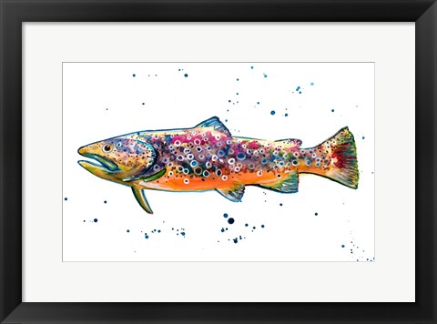 Framed Colorful Trout Print