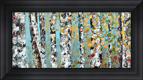 Framed Blue Sky Aspens Print