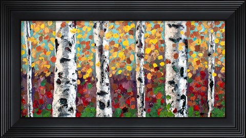 Framed Aspens in Color Print