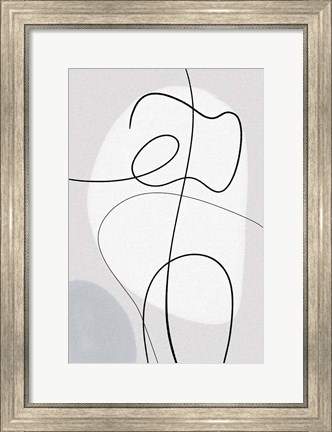 Framed Curvy Lines II Print