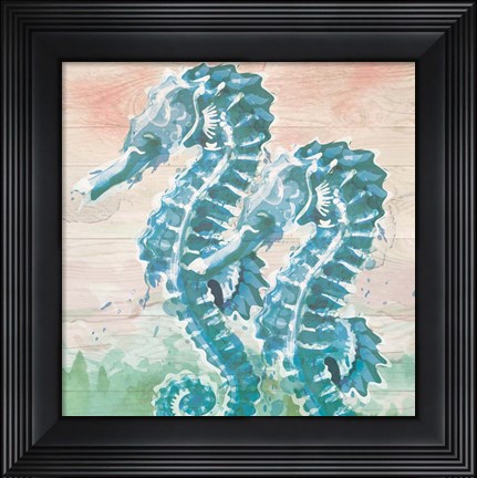 Framed Sea Horses Print