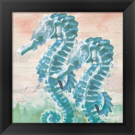 Framed Sea Horses Print