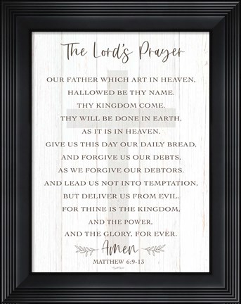 Framed Lord&#39;s Prayer Print