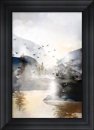 Framed Misty Landscape Print