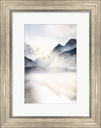 Framed Misty Landscape II Print