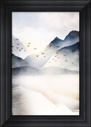 Framed Misty Landscape II Print