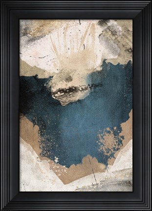 Framed Navy Shards Print