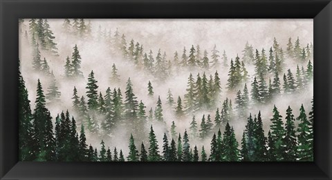 Framed Misty Forest Print