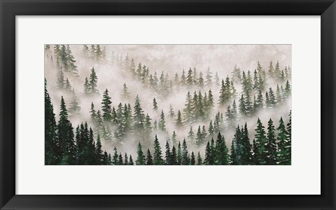 Framed Misty Forest Print