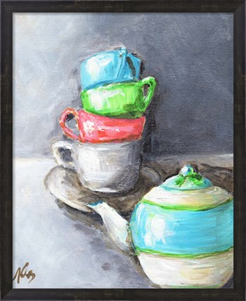 Framed Tea Cup Stack Print