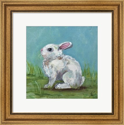 Framed White Bunny Print