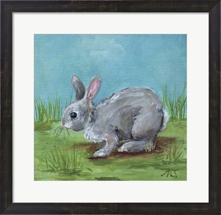Framed Gray Bunny Print