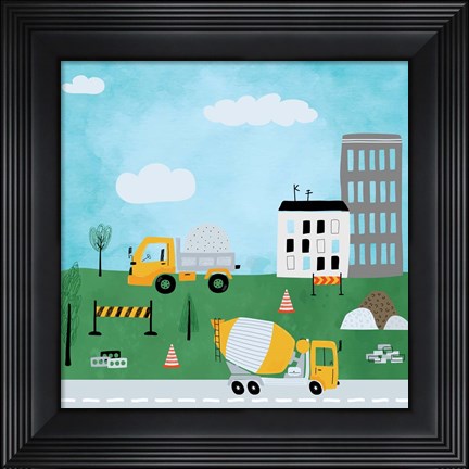 Framed Construction Zone Print