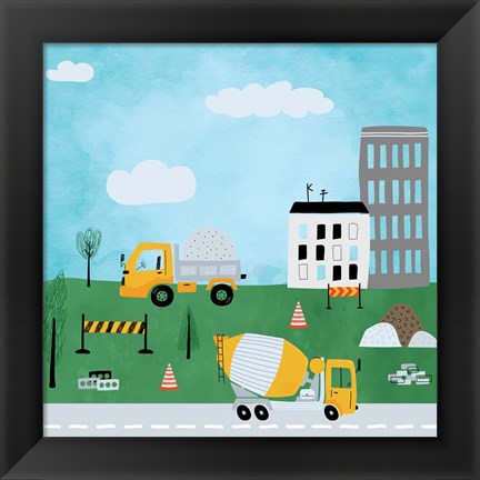 Framed Construction Zone Print