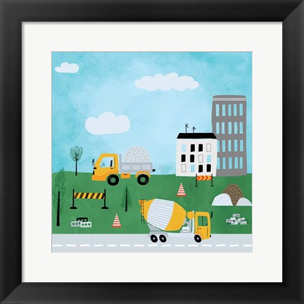 Framed Construction Zone Print