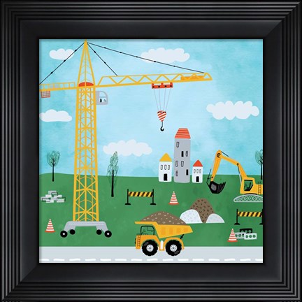 Framed Construction Zone II Print