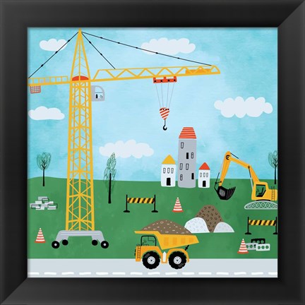 Framed Construction Zone II Print