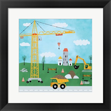 Framed Construction Zone II Print