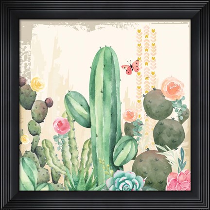 Framed Southwest Cactus III Print