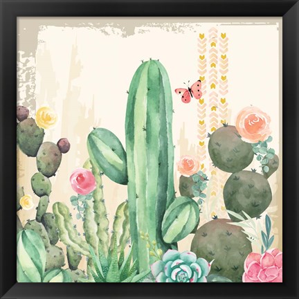 Framed Southwest Cactus III Print