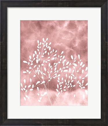 Framed Bohemian Botanicals in Soft Pink Print