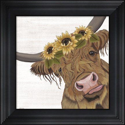 Framed Sunflower Highland Print