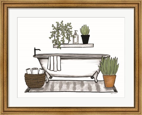 Framed Bathroom Plants I Print