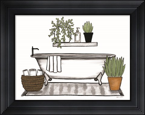 Framed Bathroom Plants I Print