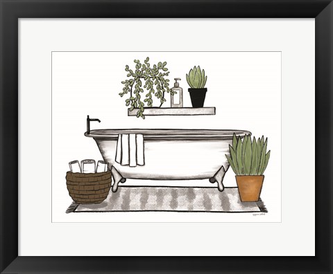 Framed Bathroom Plants I Print