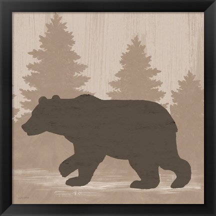 Framed Bear Silhouette Print