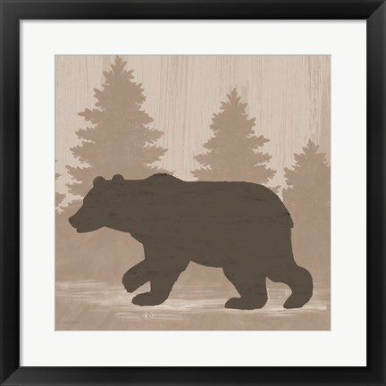 Framed Bear Silhouette Print