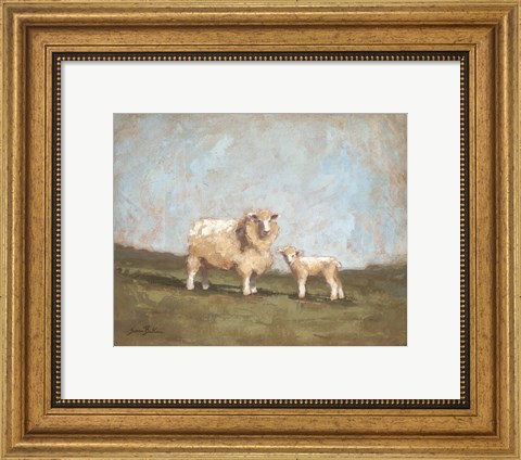 Framed Sheep in the Pasture I Print