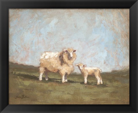 Framed Sheep in the Pasture I Print