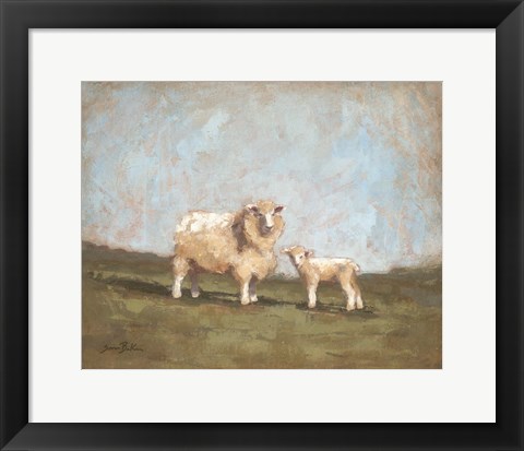 Framed Sheep in the Pasture I Print