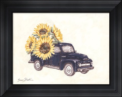 Framed Sunflower Farm Truck Print