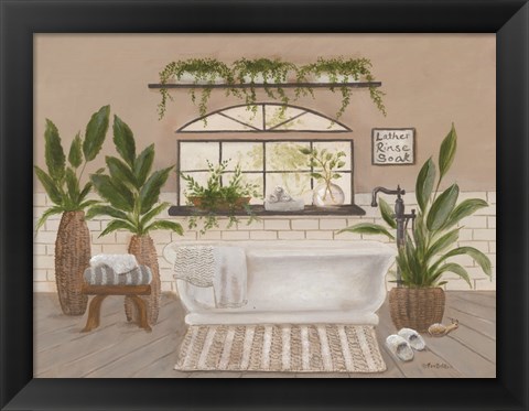 Framed Farmhouse Bath I Print