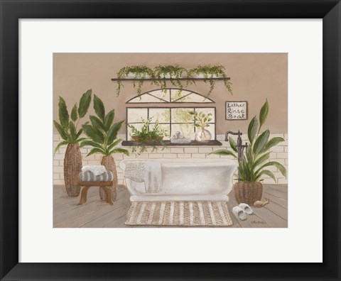 Framed Farmhouse Bath I Print