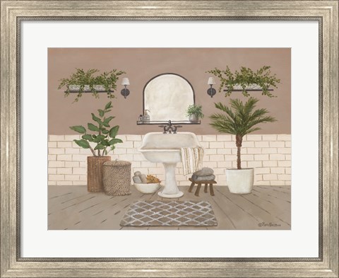 Framed Farmhouse Bath II Print