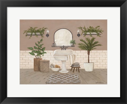 Framed Farmhouse Bath II Print