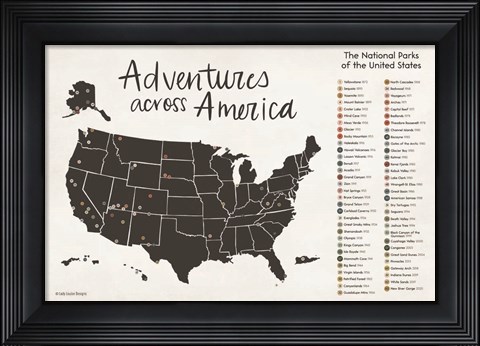 Framed Adventures Across America Print