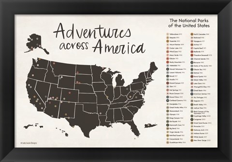 Framed Adventures Across America Print